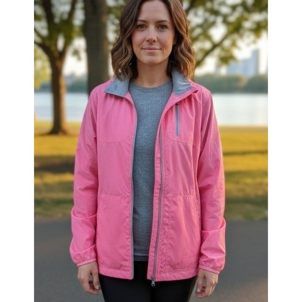 Danskin Women's Lightweight Athletic Full Zip Jacket Size 2XL Pink Outerwear